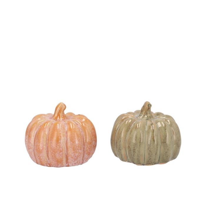 <h4>Mette Orange Green Pumpkin Deco Ass 12x12x10cm</h4>