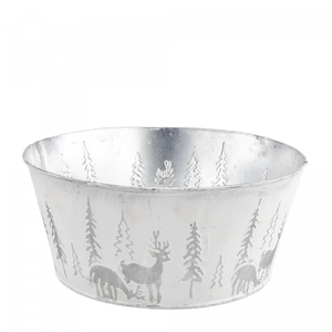 Kerst Zink X-mas schaal d23*10.5cm