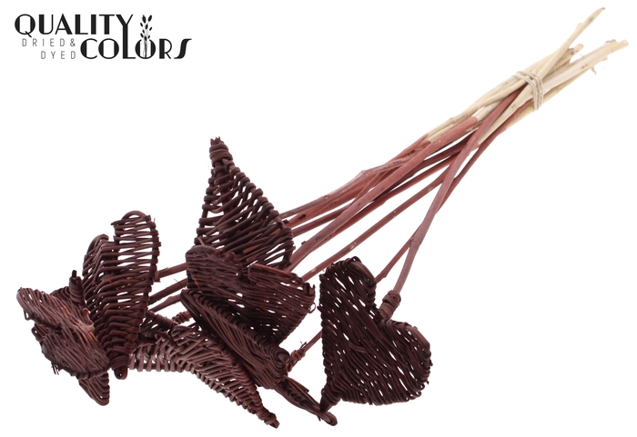 Lata Heart 8cm on stem Hat type Brown