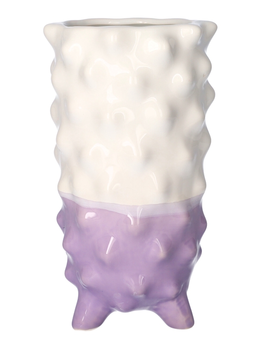 <h4>DF03-710613000 - Vase Spike d13xh22.5 lilac / white</h4>