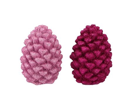 Jingle Fuchsia/pink Pinecone Ass 7x7x10cm Nm