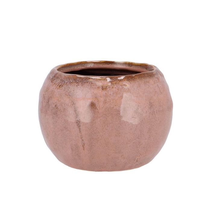 <h4>Iron Stone Old Pink Ball Pot 18x18x14cm Nm</h4>
