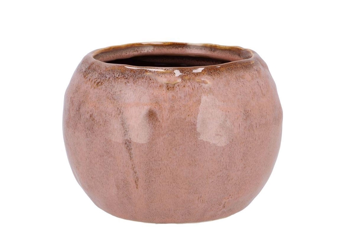 <h4>Iron Stone Old Pink Ball Pot 18x18x14cm Nm</h4>