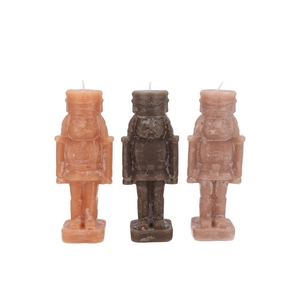 Candle Frosty Nutcracker Woods Brown Mix 6x6x16cm