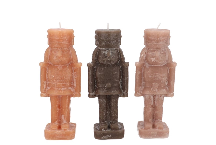 <h4>Candle Frosty Nutcracker Woods Brown Mix 6x6x16cm</h4>