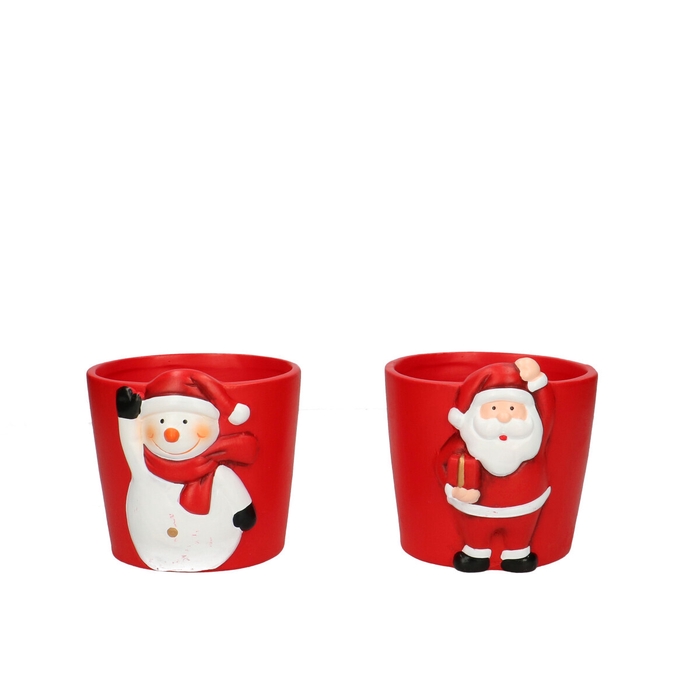 <h4>Christmas Ceramics pot Xmas deco d10*8cm</h4>