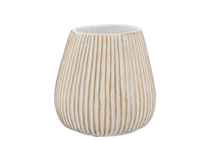 Stripes White Gold Pot 12x13cm Nm