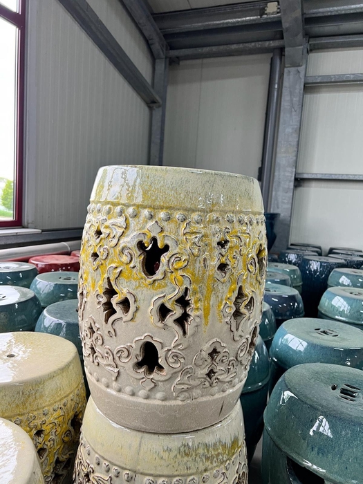 <h4>Glazed garden stool - white</h4>