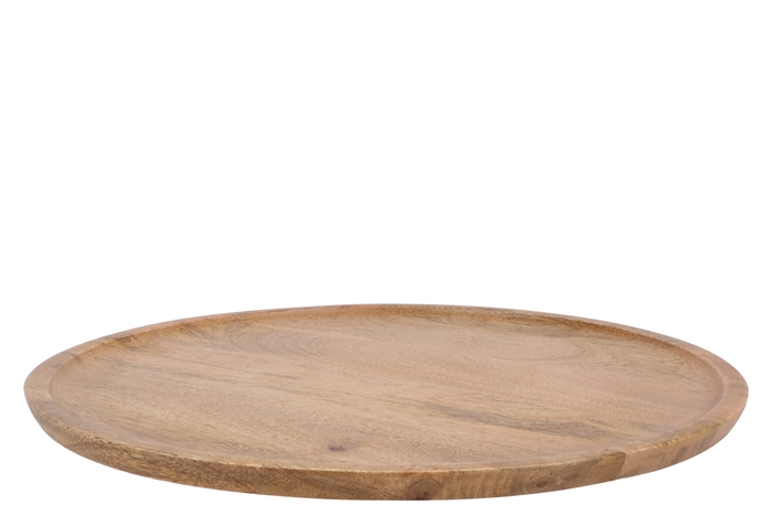 Mumbai Mango Wooden Tray Round Small Edge 44x44x2cm