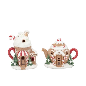 Candy X-mas Brown House W Light Ass 21x13x17cm