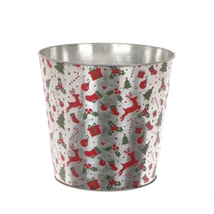 Christmas Zinc christmas pot d24*22cm