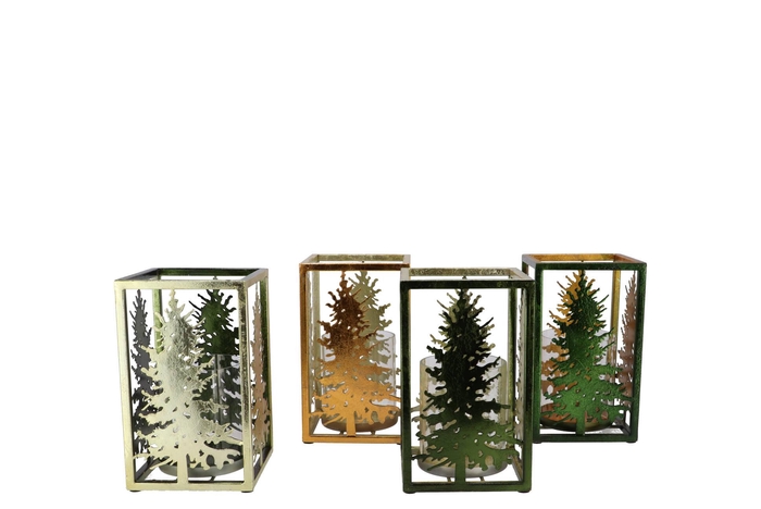 Glam Majestic Green Mix T-light Tree Ass 12x15cm Nm