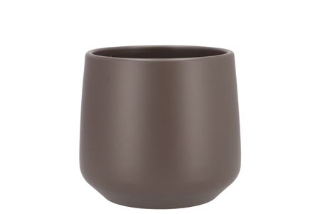 <h4>Ceramic Taupe Matt Pot Berlin 13cm</h4>
