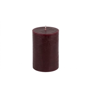 Candle Rustic Pillar Burgundy 7x10cm