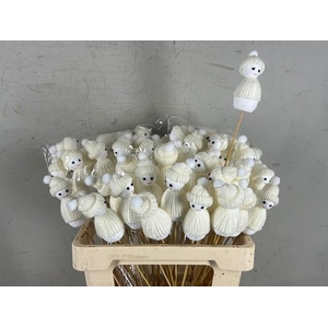 Stick Snowman 10cm White