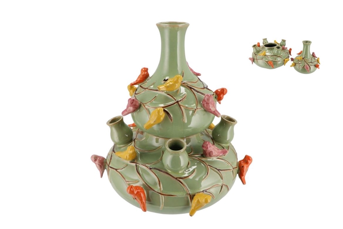 <h4>Bird Vase Pistache Bubbles 28x32cm Nm</h4>