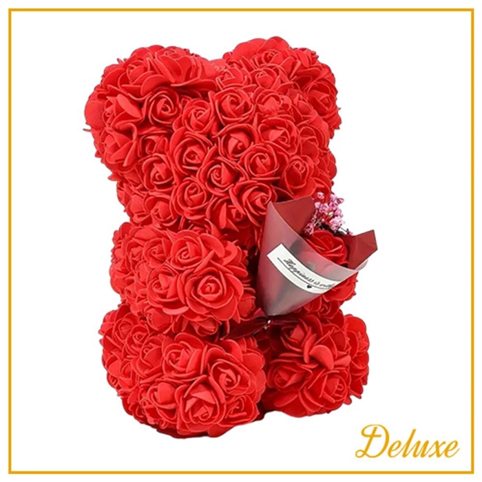 <h4>Bear Deluxe On Standard Red + Bouquet</h4>