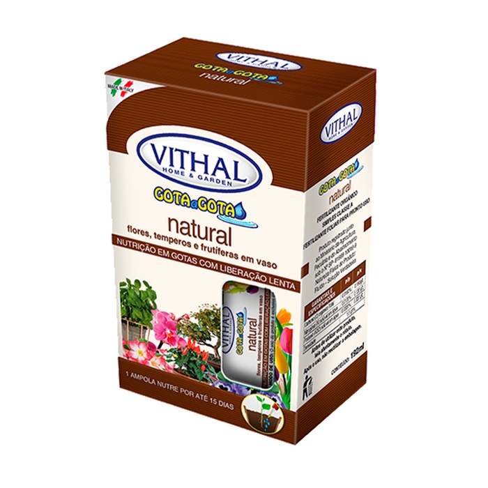 <h4>FERTILIZANTE VITHAL GOTA A GOTA NATURAL COM 6 AMPOLAS DE 32ML</h4>