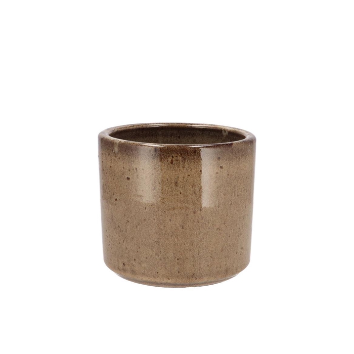<h4>Javea Cilinder Pot Glazed Taupe 9x9cm</h4>