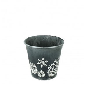 Zinc Winter pot d11*10cm