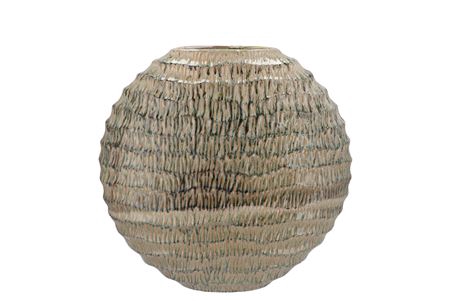 <h4>Inga Jada Green Oval Vase Active Glaze Wave 31x12x</h4>