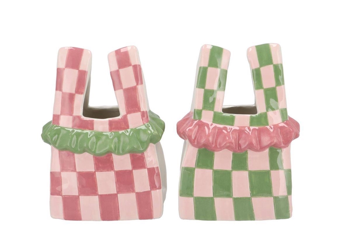 Yfke Summer Pink/green Vase Bag Ass 14x9x19cm Nm