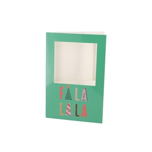 Gift Tile Card Fa La La La Green 21x14x1cm