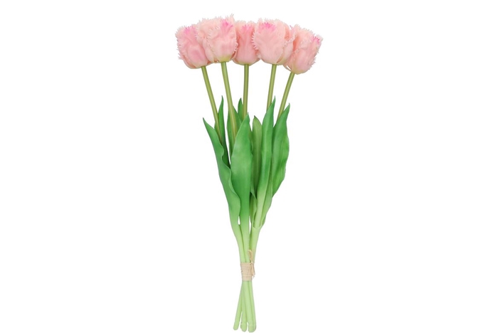 <h4>Silk Tulip Bouquet Papagayo 5x Pink 39cm Nm</h4>