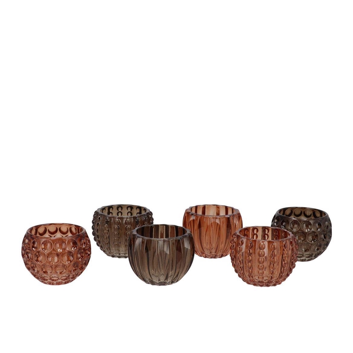 <h4>Jazz Brown T-light Structure Ass 8x6cm</h4>