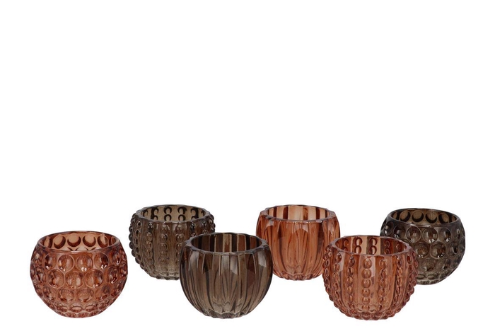 <h4>Jazz Brown T-light Structure Ass 8x6cm</h4>