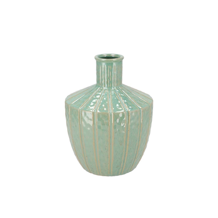 <h4>Sifan Aqua Green Vase Long Round 19x19x25cm</h4>