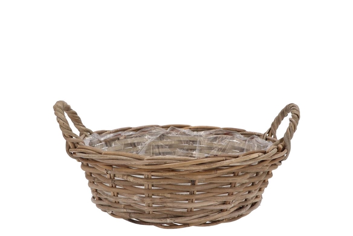 <h4>Rattan Kuboo Basket Low Ears 30x13cm</h4>