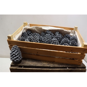 Wax Pineapple Black Wooden Crate