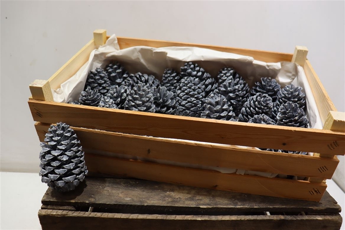 <h4>Wax Pineapple Black Wooden Crate</h4>