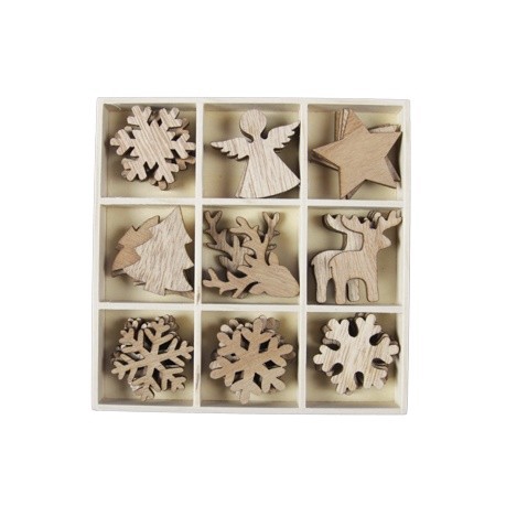 <h4>Kerst Hout deco 4cm x36</h4>