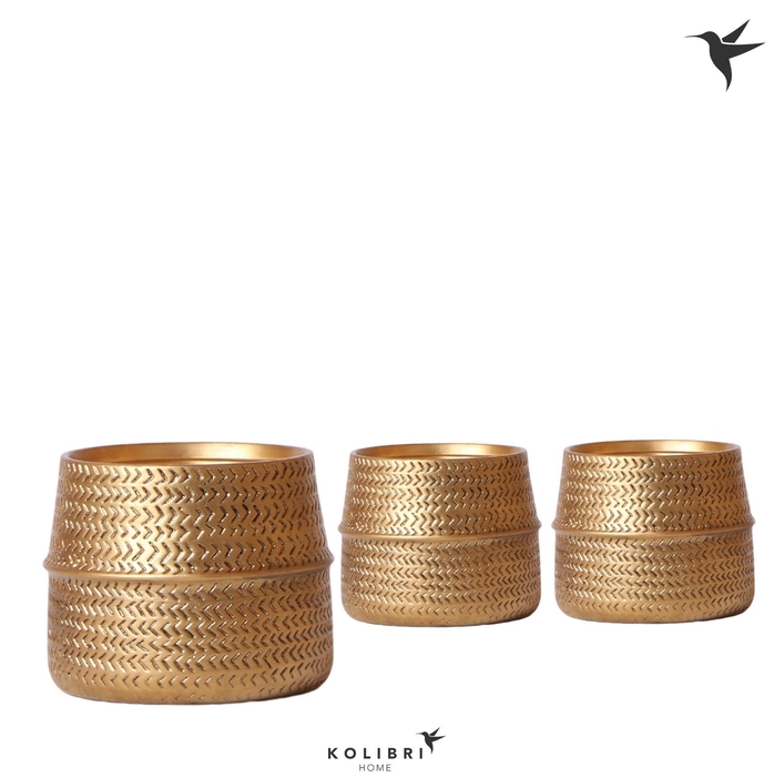 <h4>Kolibri Home Groove pot gold</h4>