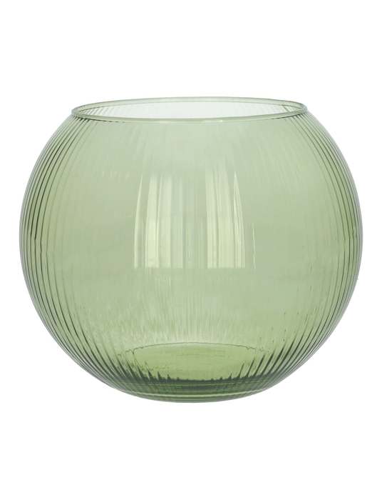 DF02-883918400 - Glass bowl Alverda Lines d12/19xh15.5 nile green