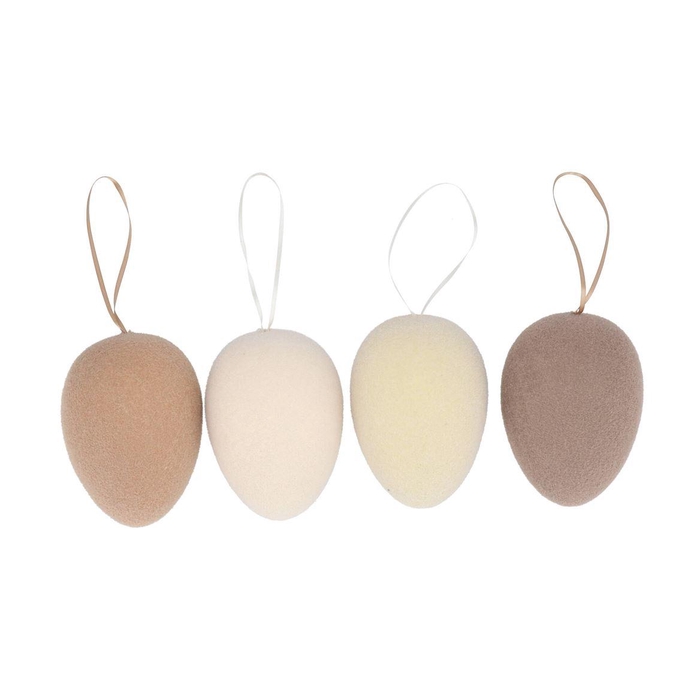 <h4>Easter Flock Natural Brown Egg Hanger Ass 11x11x15cm</h4>