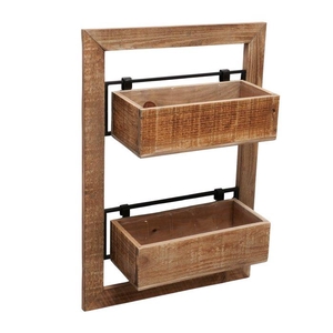 Planter Aneta, H 55,00 cm, Chinese fir (Cunninghamia lanceolata), Iron, PVC, Single-colour, Brown Quantity in set: 1;