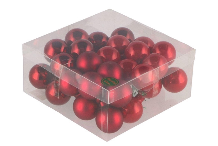 <h4>Glass Ball Christmas Red 40mm P/36</h4>