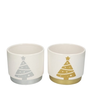 Sale Christmas Ceramic pot Xmastree d13*11.5cm