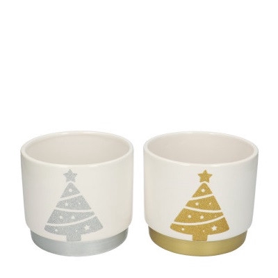 <h4>Christmas Ceramic pot Xmastree d13*11.5cm</h4>