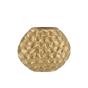 Inga Jada Gold Oval Vase Structure 24x10x20cm