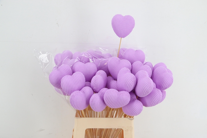 <h4>Stick Heart Knitted 8cm Lavender</h4>