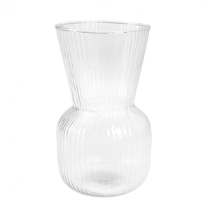 Glas Vaas recycled Stripe d09.5*16cm