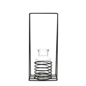 Glas Houder metal 1fles d5/7*12cm