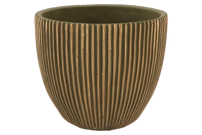 <h4>Stripes Green Gold Pot 16x17cm Nm</h4>