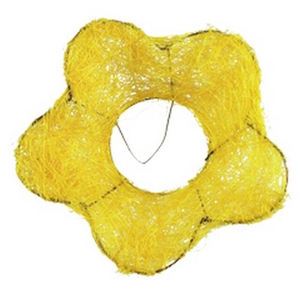 Bouquet holder sisal flower Ø15cm yellow 10pce/bundle