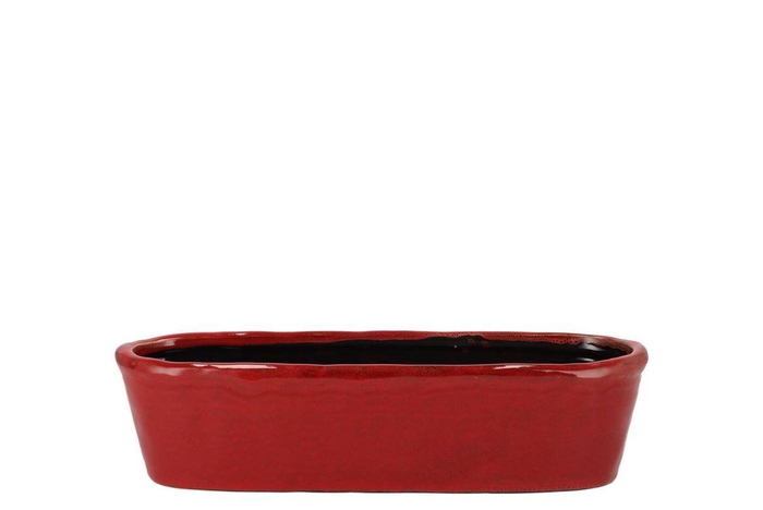 Iron Stone Red Glazed Oval Pot 32x10x8cm