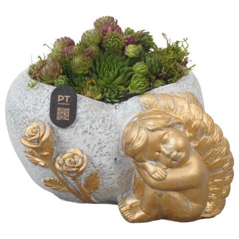 <h4>PTAH3008 Arrangement allerheiligen in beton pot</h4>